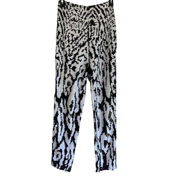 ILA Nas Zebra Sequin Trousers in Black & White 36 New Womens Ankle Pants - Picture 5 of 11